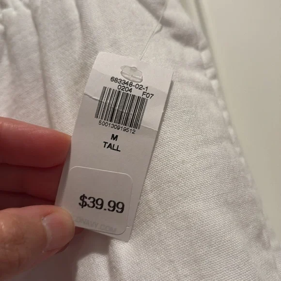 NWT Old Navy Wide Leg Guaze Pants, white, size M tall - Picture 2 of 8